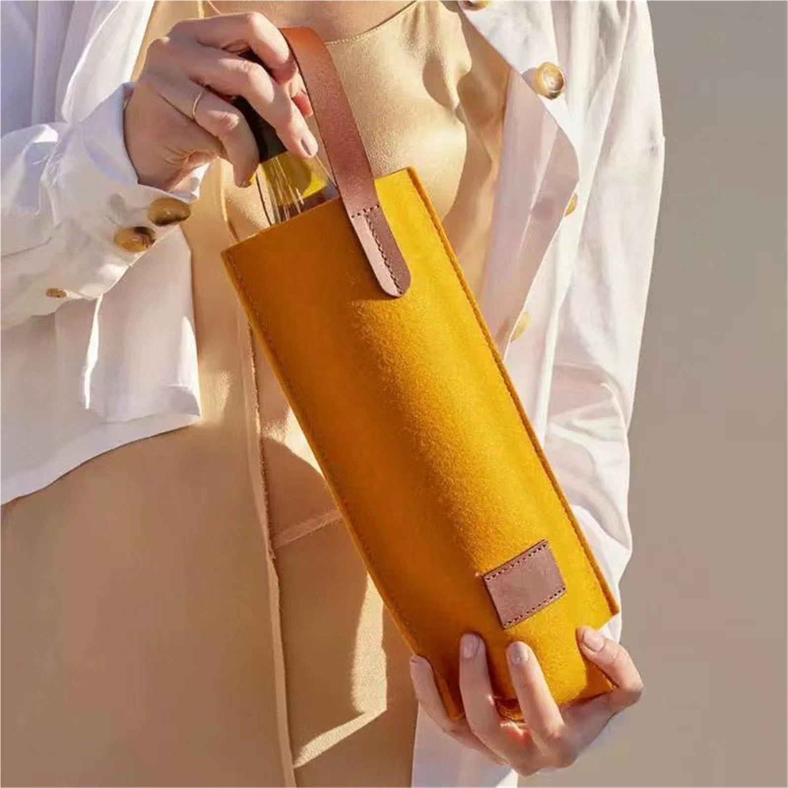 Sac à Vin Sacs À Vin en Feutre Housses for Tasses Individuelles Fourre-Tout(Gray)