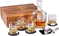 Vista 1 de Personalized Military Decanter - Custom Engraved Glass with Optional Wooden Box - Army, Navy, Air Force, Coast Guard - Active & Retired