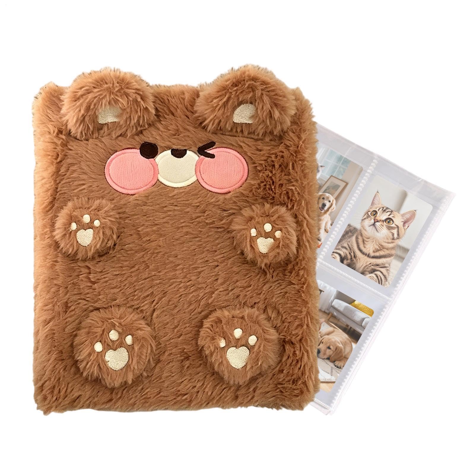 Album photo portable A6 peluche animal mignon et livre de stickers