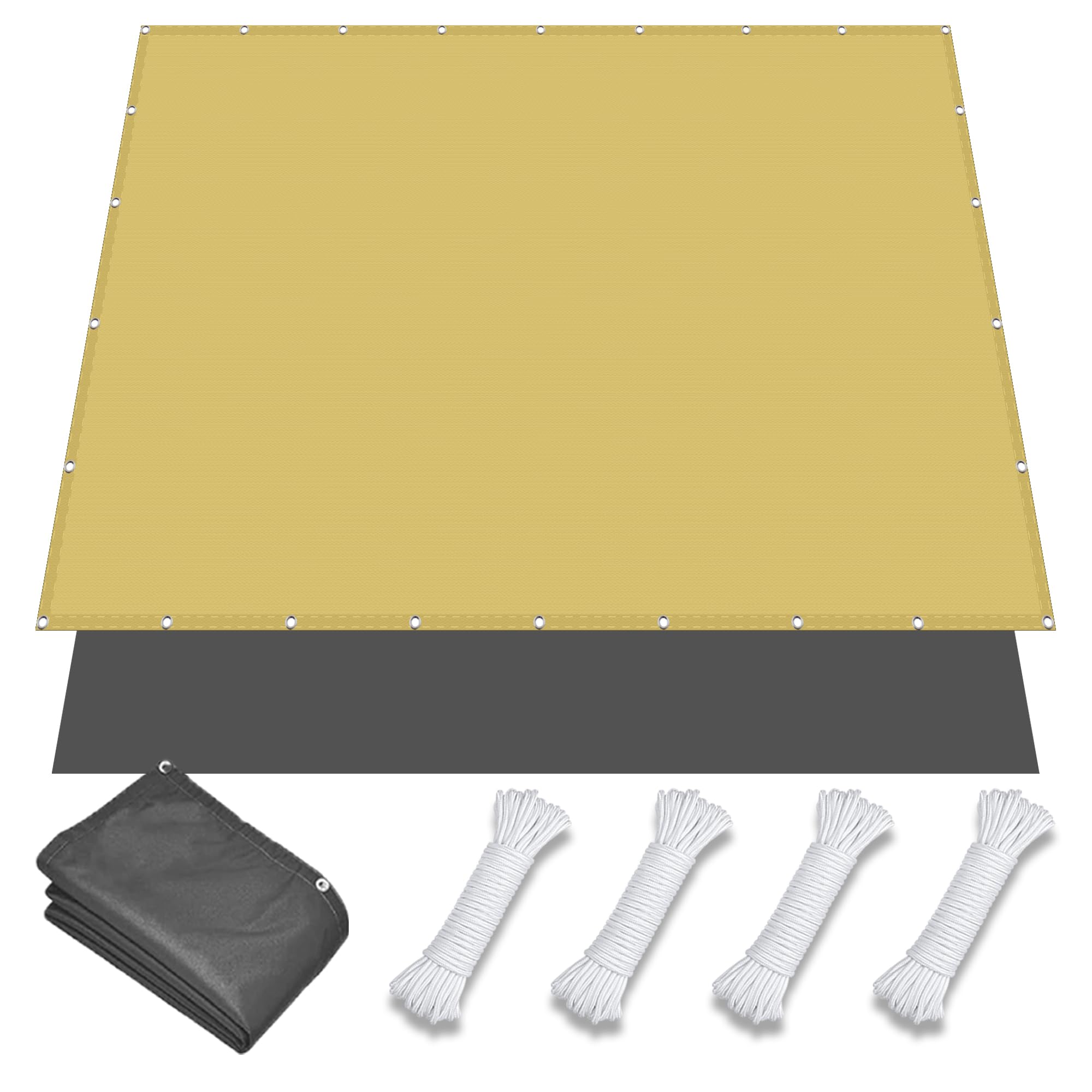 Toile balcon jaune sable 2.3x3.8m pour créer un coin d'ombre frais sur la terrasse
