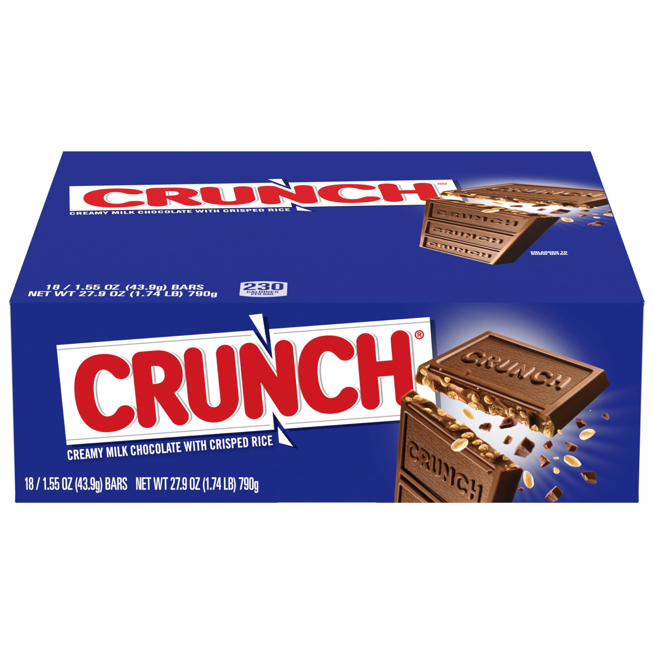 - Full-Size Candy Bar, Creamy Milk Chocolate with Crunchy Crisped Rice, Single Bar, 1.55 oz