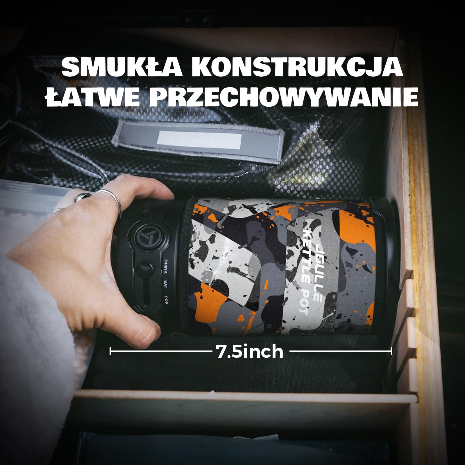 Elektryczny ekspres do kawy French Press, 240V czajnik i zaparzacz 2 w 1, przenośny design do podróży i biwaku, gotowy napar w 6 minut