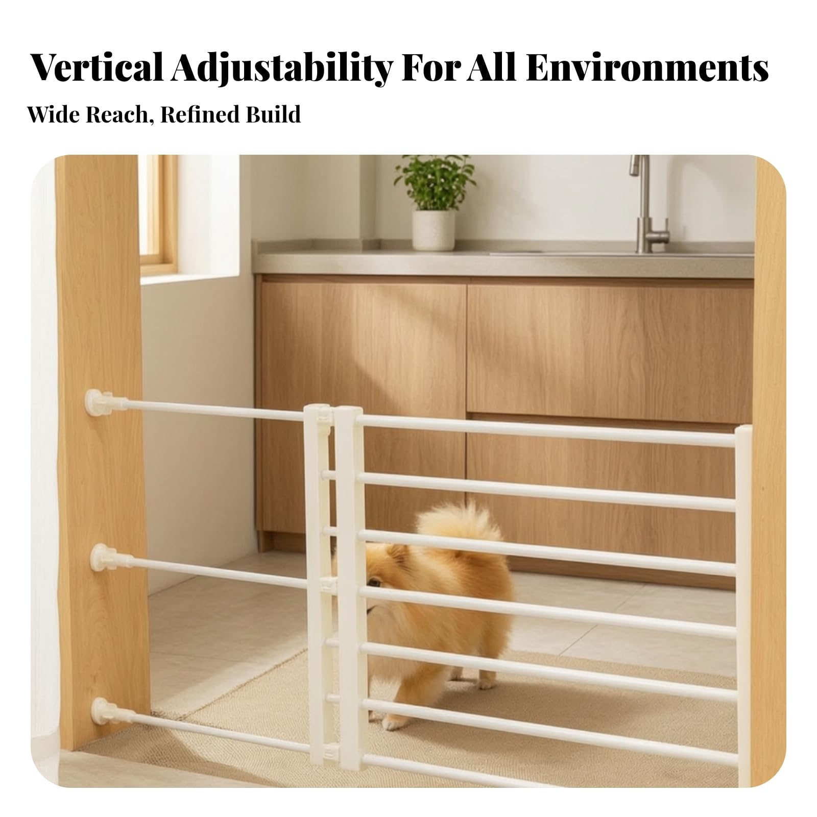 Haustiergitter aus Kohlenstoffstahl mit Seitenpfosten Und Druckmontage für Sichere Absperrung in Innenräumen für Aufstellen in Und Türöffnungen zur, 36cm, Breite 93 160cm