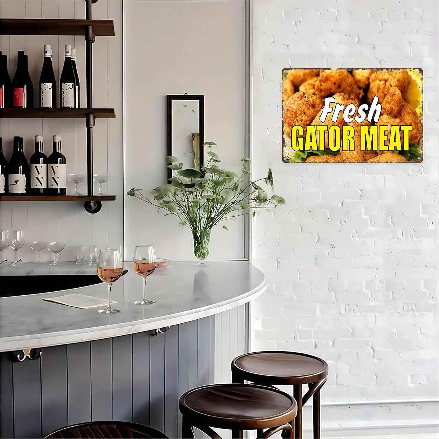 Fresh Gator Meat Food Metal Sign 8 x 12 Inch image 2