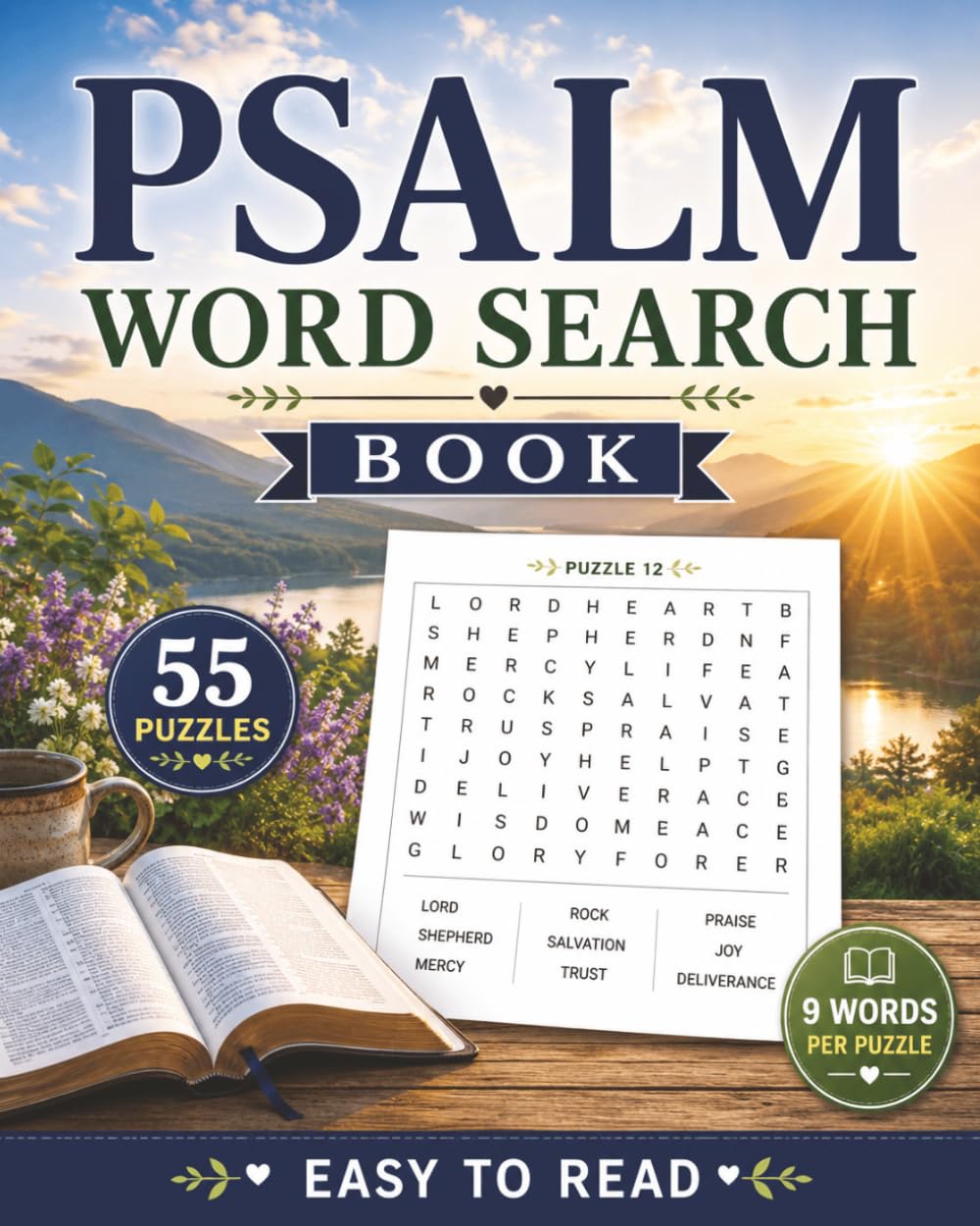 Psalm Word Search Book: 55 Inspirational Puzzles Featuring Psalms, Scripture Themes, and Bible Words