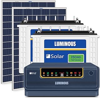 Luminous NXG+ 1625 Inverter (1) with LPTT 12150H Battery (2) and Solar Panel 330W (2), Blue Price In India