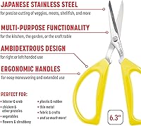 Vista 2 de Joyce Chen Original Unlimited Kitchen Scissors All Purpose Kitchen Shears With Comfortable Handles, Yellow, 2 Pack