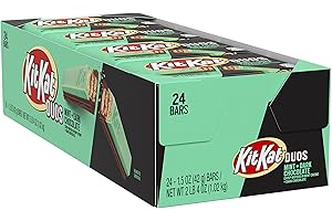 KIT KAT DUOS Dark Chocolate Peach Mint Wafer Candy Bars, 1.5 oz (24 Count)