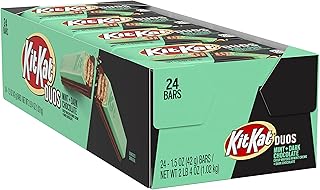 KIT KAT DUOS Dark Chocolate Mint Wafer Candy Bars, 1.5 oz (24 Count)