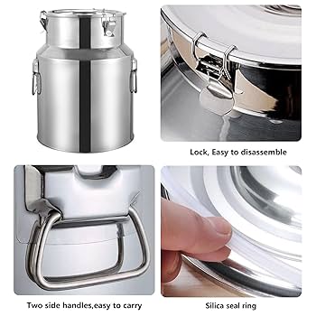 Amazon｜KELUNIS 201ステンレスミルク缶牛乳樽密封タンク、ゆ