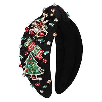 ZOLEAROPY Christmas Snowflake Headband - NOEL Rhinestone Crystal Jeweled Knotted Winter Holiday Party Favors & Gifts