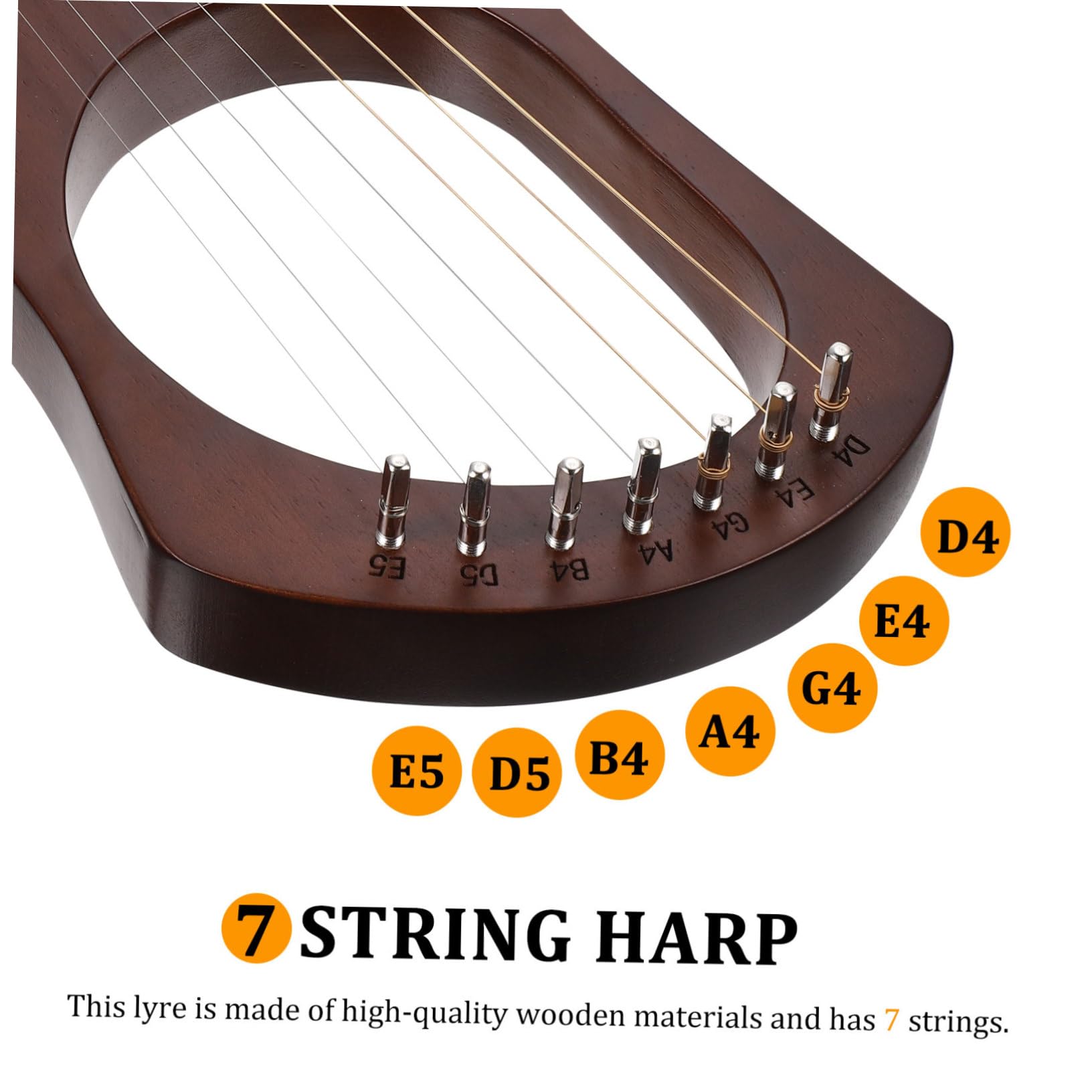 ibasenice Holzharfe Mit Saiten Tragbares Saiteninstrument Leierharfe Musikinstrument Für Anfänger Und Junge Mädchen