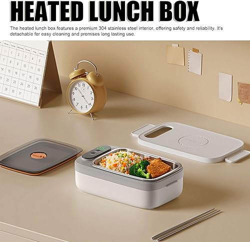 Miniatura 9 de Yinhing Fiambrera eléctrica para adultos, calentador de alimentos portátil de acero inoxidable 304, con batería de 14000 mAh para oficina, coche,