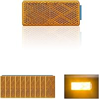 Vista 9 de Reflector 2.756x1.181 in Rojo Autoadhesivo Rectángulo Seguridad Impermeable Pegar En Para Entrada Buzón Remolque