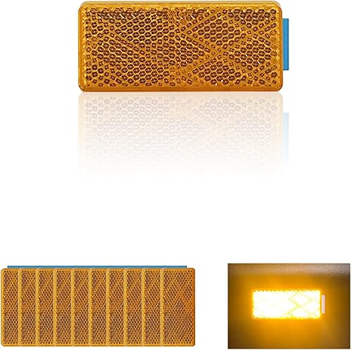 Miniatura 9 de Reflector 2.756x1.181 in Rojo Autoadhesivo Rectángulo Seguridad Impermeable Pegar En Para Entrada Buzón Remolque