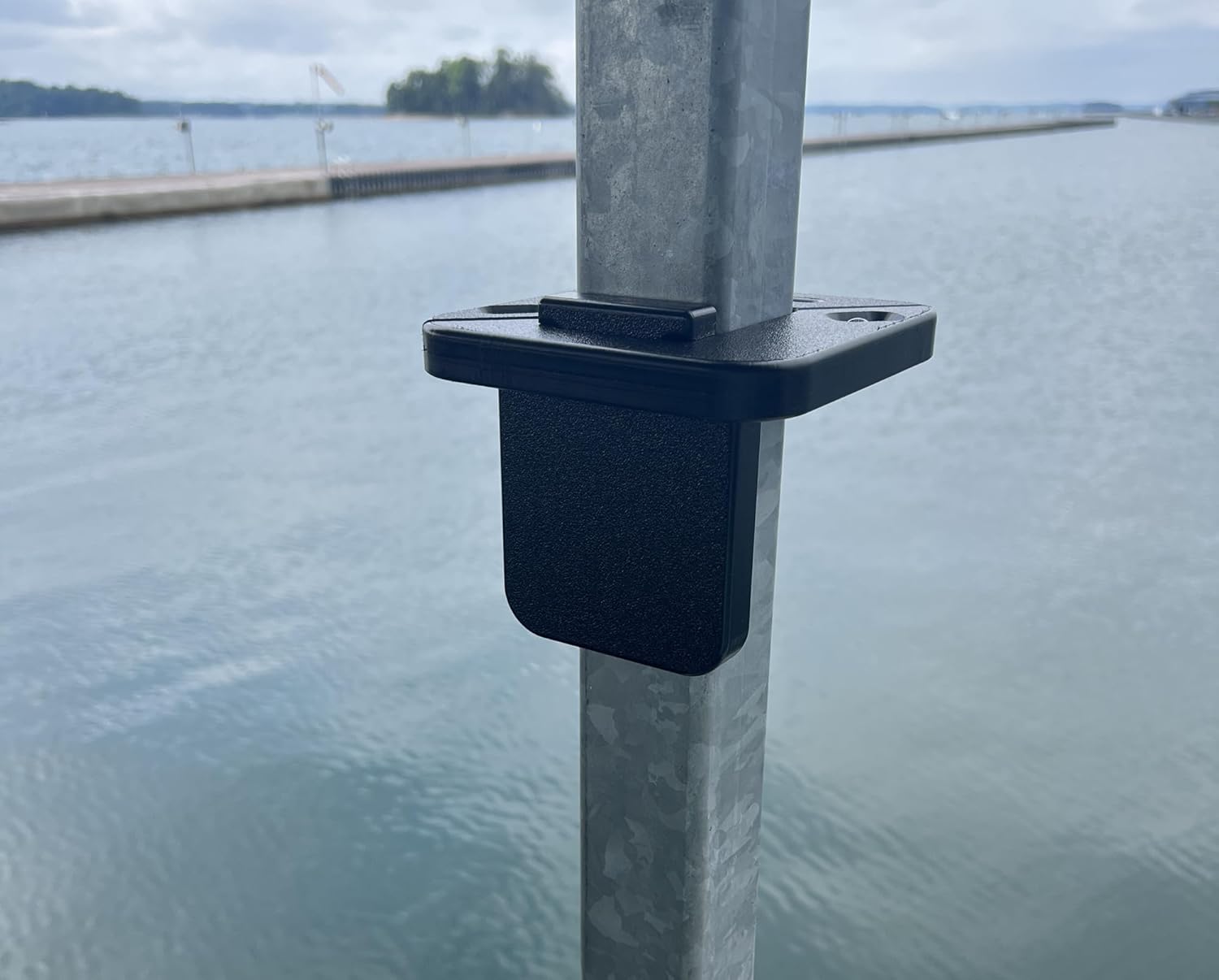 Universal Dock Mounting Bracket – No Drill Easy Install Organizer for Accessories – Heavy Duty, UV & Rust Resistant – Made in USA- Fits a 3" Square Post