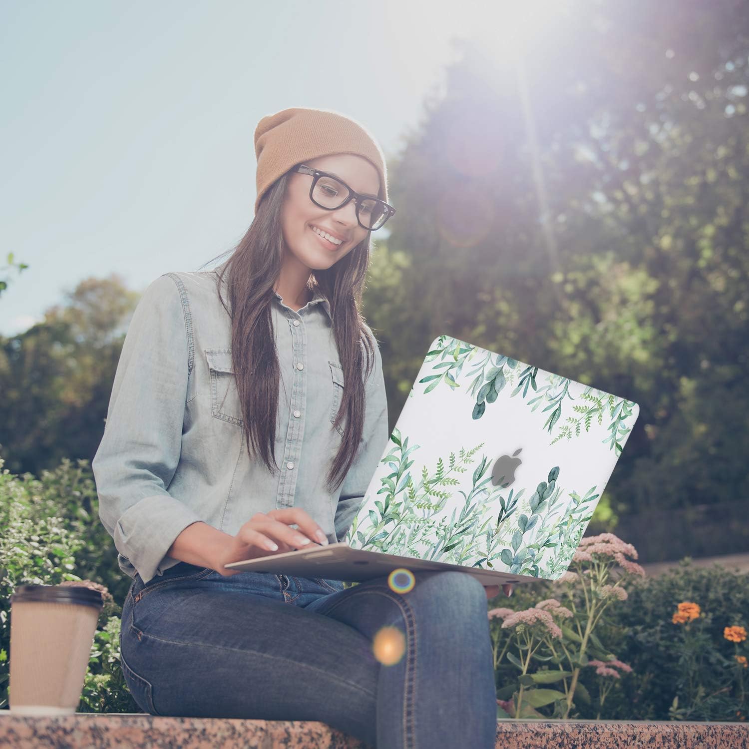 iDonzon Case for MacBook Pro 13 inch (A1502/A1425, 2012-2015 Release), 3D Effect Matte Clear See Through Hard Cover Only Compatible Mac Pro 13.3 with Retina Display(NO CD-ROM Drive) - Green Plants