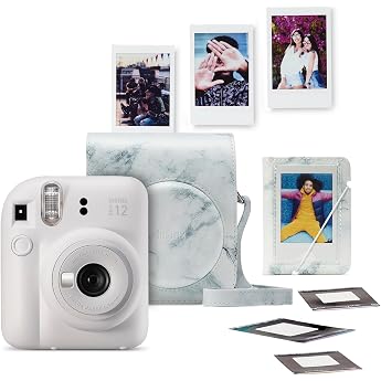 FUJIFILM instax mini 12 Bundle Instant Camera Clay White