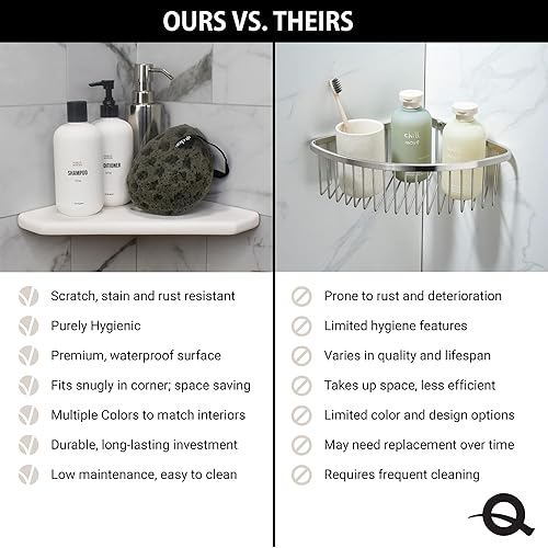 Miniatura 5 de Questech Decor - Estante esquinero para ducha, estante de ducha esquinero montado en la pared, estante de reacondicionamiento para paredes de ducha