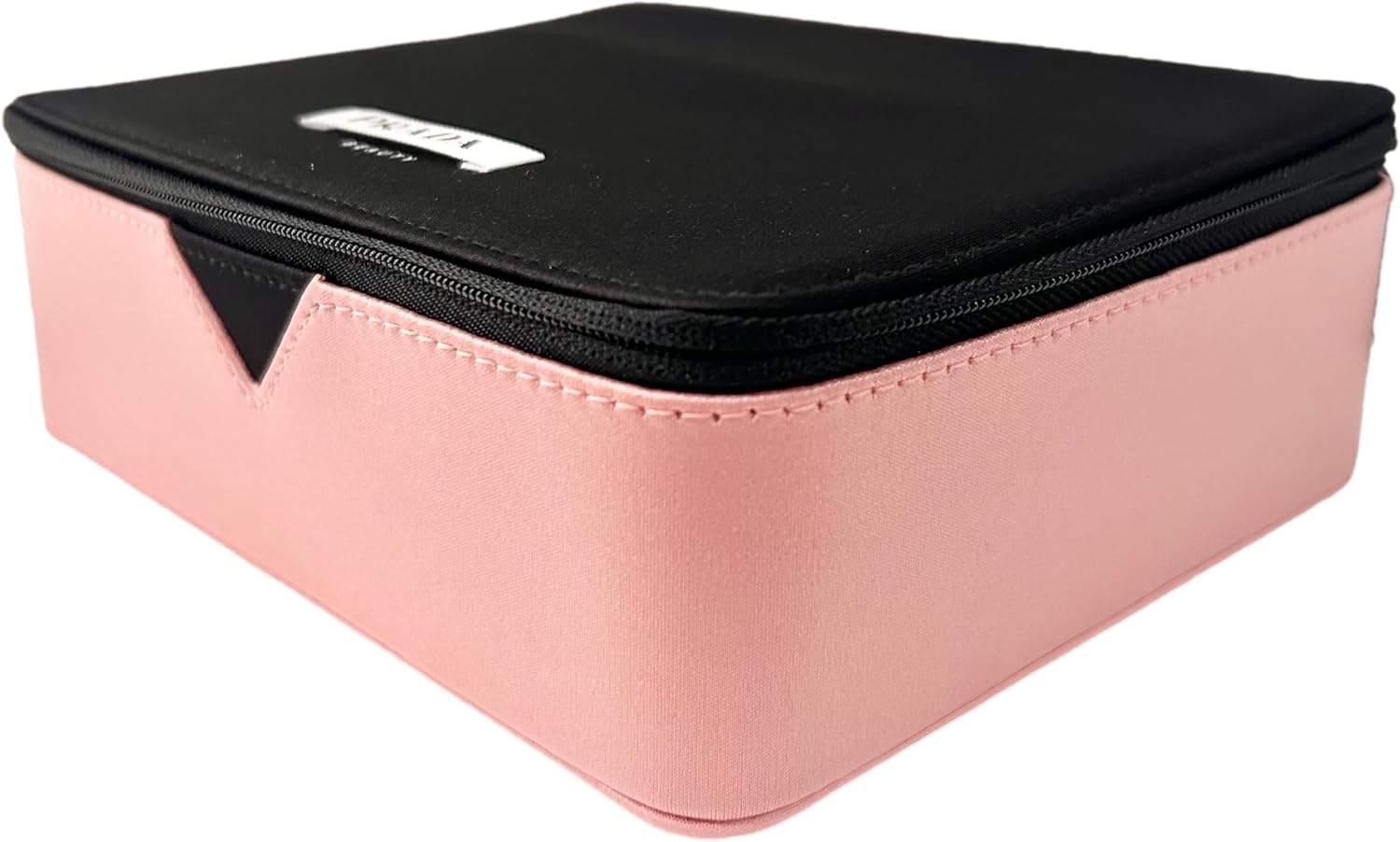 Prada Black Pink Train Case Beauty Fragrance Paradoxe Cosmetic Pouch Makeup Bag (EMPTY MAKEUP BAG) - Approx MEDIUM 7L x 6H x 2.5W - 0697