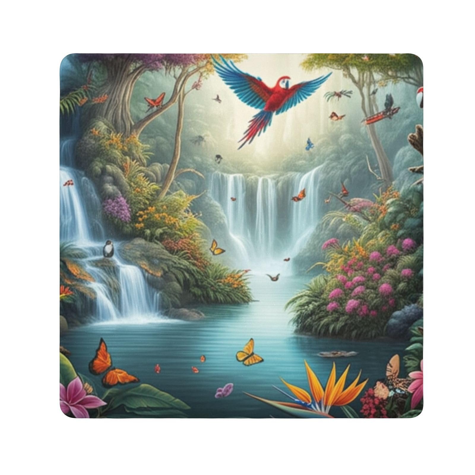 ODAWA Anti-Scratch Lens Wrapping Tropical Colorful Birds Self-Adhesive Cloths 21.7