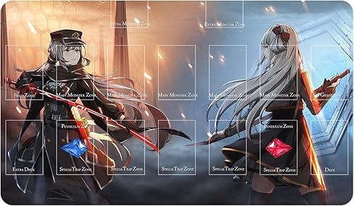 Miniatura 7 de Alfombrilla de goma para tarjetas, alfombrilla de competición de juegos, cubierta de carpeta de tarjetas, 23.6 x 13.7 pulgadas (rojo Cartesia 2)