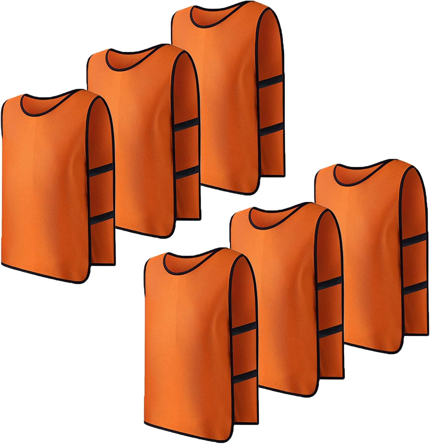 Cosmos Team Practice Pinnies Scrimmage Vests Sport Jerseys Vests with Flexible Straps for Adult, Pack of 6 Pcs