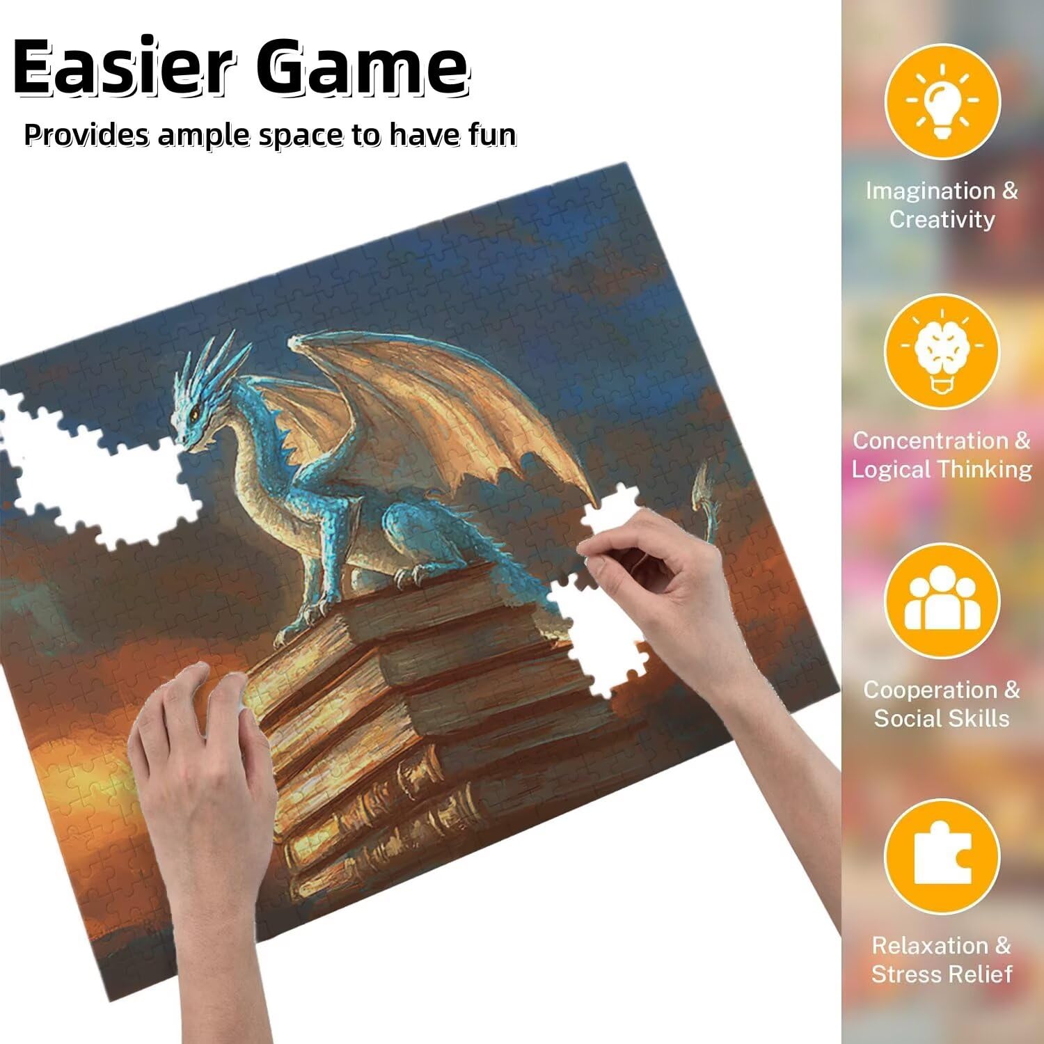 Puzzle 2000 sztuk Drewniane puzzle DIY Dinozaury Książki Gra Artystyczna Dekoracja Wyjątkowy prezent do dekoracji domu, puzzle rodzinne, idealne na imprezy gier, działalność rodzinna fr0-330