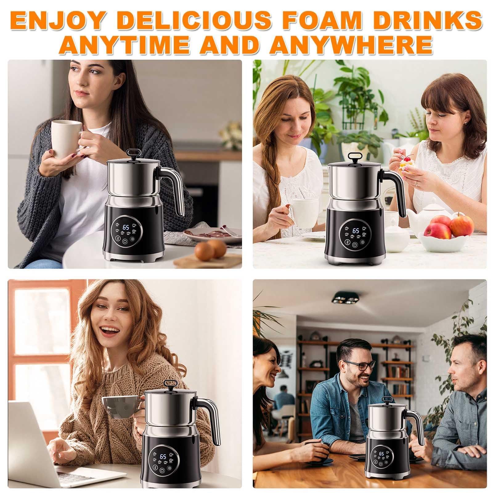 Split Elektryczny Spieniacz Do Mleka 1200 Ml, Automatyczny Parowiec I Spieniacz Do Mleka 6 W 1, Urządzenie Do Spieniania Gorącego I Zimnego Mleka Do Kawy, Cappuccino, Macchiato, Latte