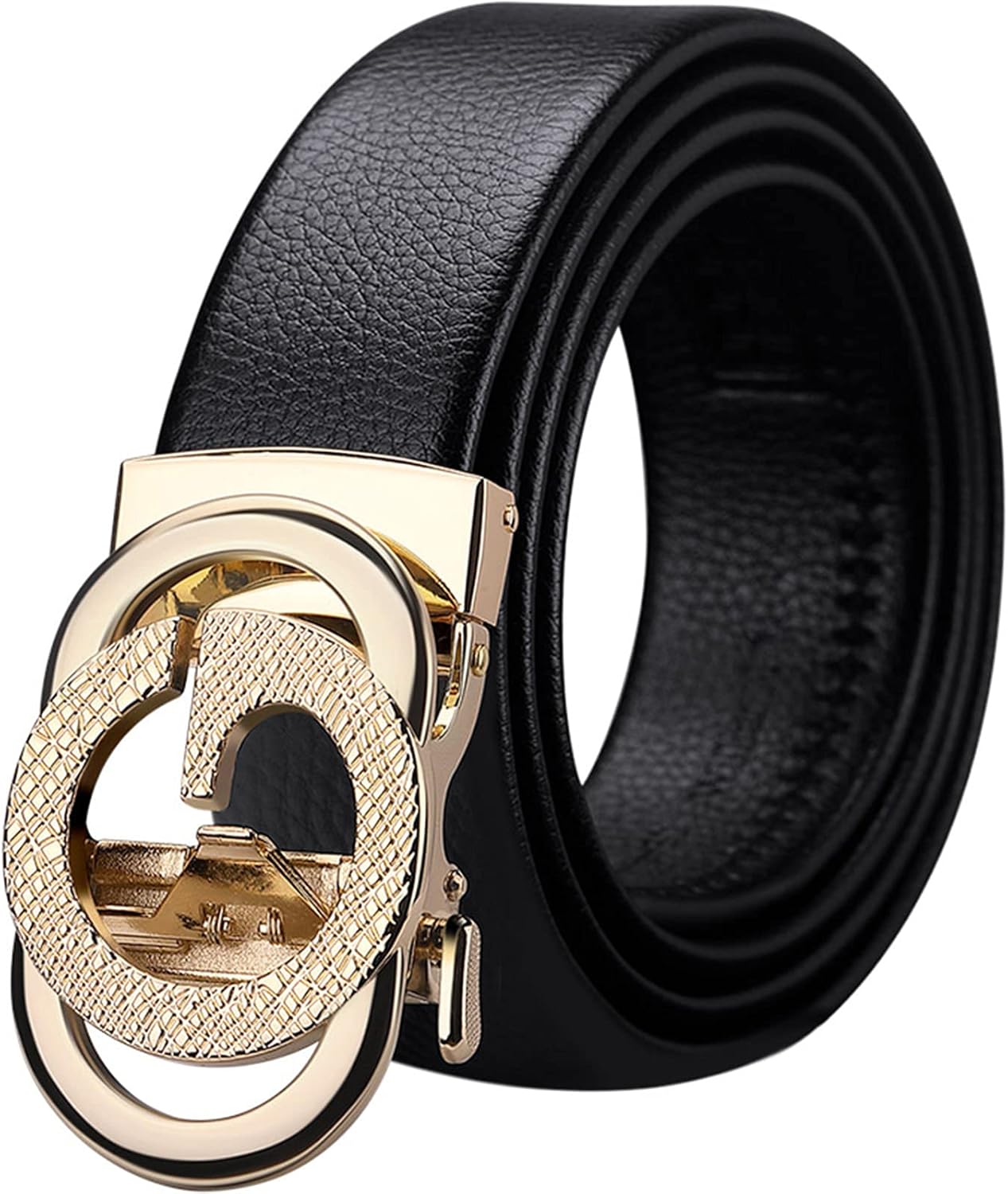 VANNANBA Ratchet Leather Belt for Men Designer Belts for Men with Automatic Buckle Alloy,Trend Fashion with Gift Box