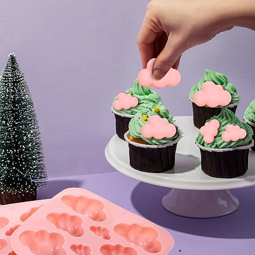 Miniatura 2 de 2 moldes de silicona con forma de nube, moldes de chocolate en forma de nube, molde para hornear con temática de nube 3D, bandeja antiadherente para