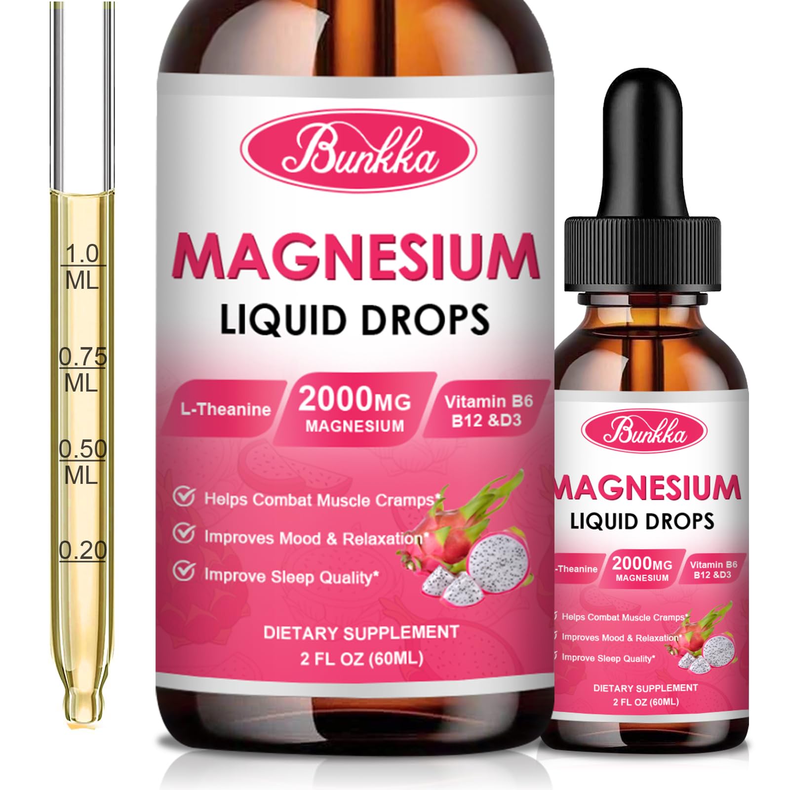 Magnesium Glycinate 500mg Supplement Calcium Magnesium Zinc Liquid ...
