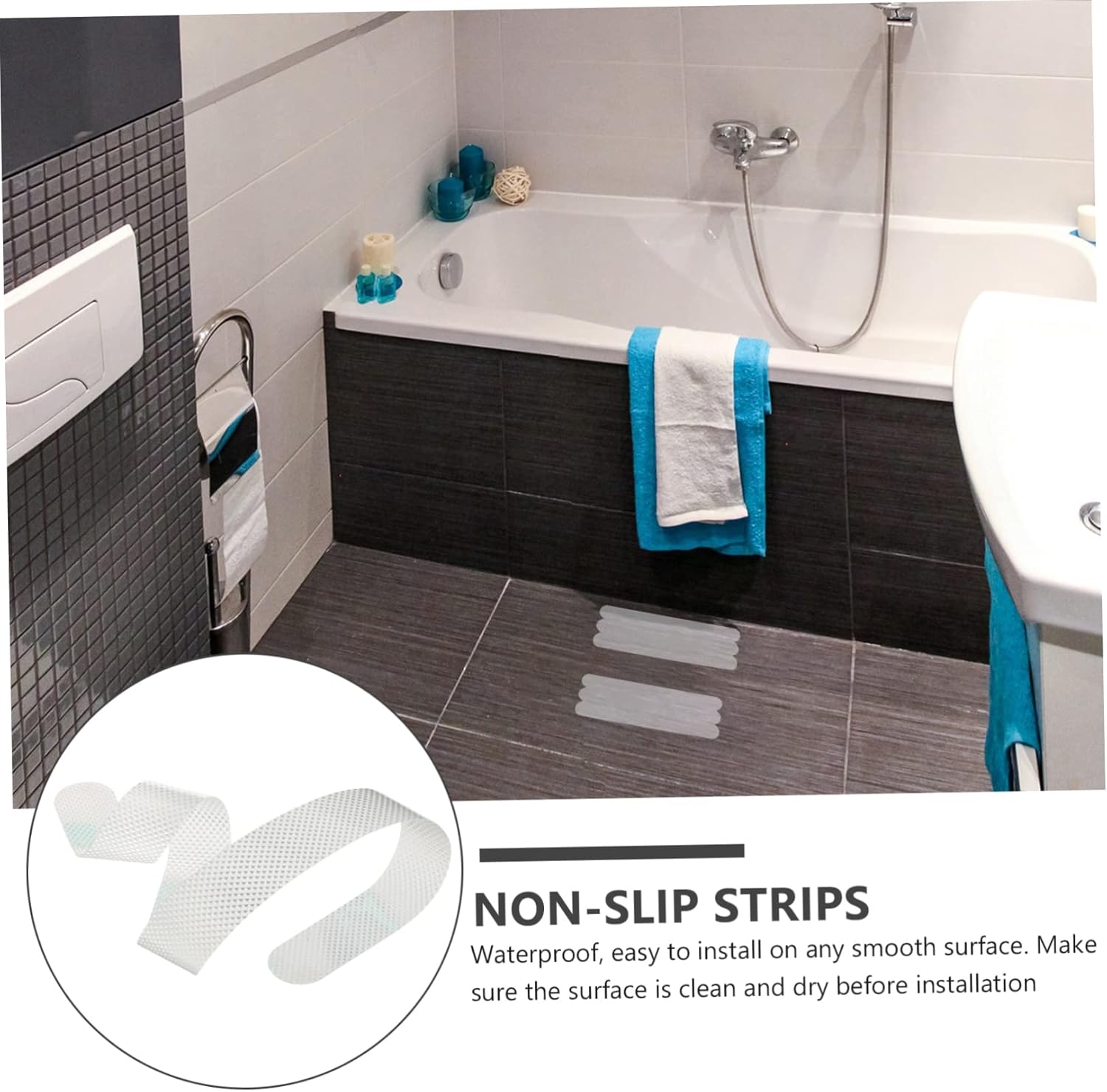 36pcs Slip Tape Boys and Girls Bathroom Safety Strips White Stickers for Shower Bath Safety Strips Non Slip Stickers for Bathtubs Stairs Floors