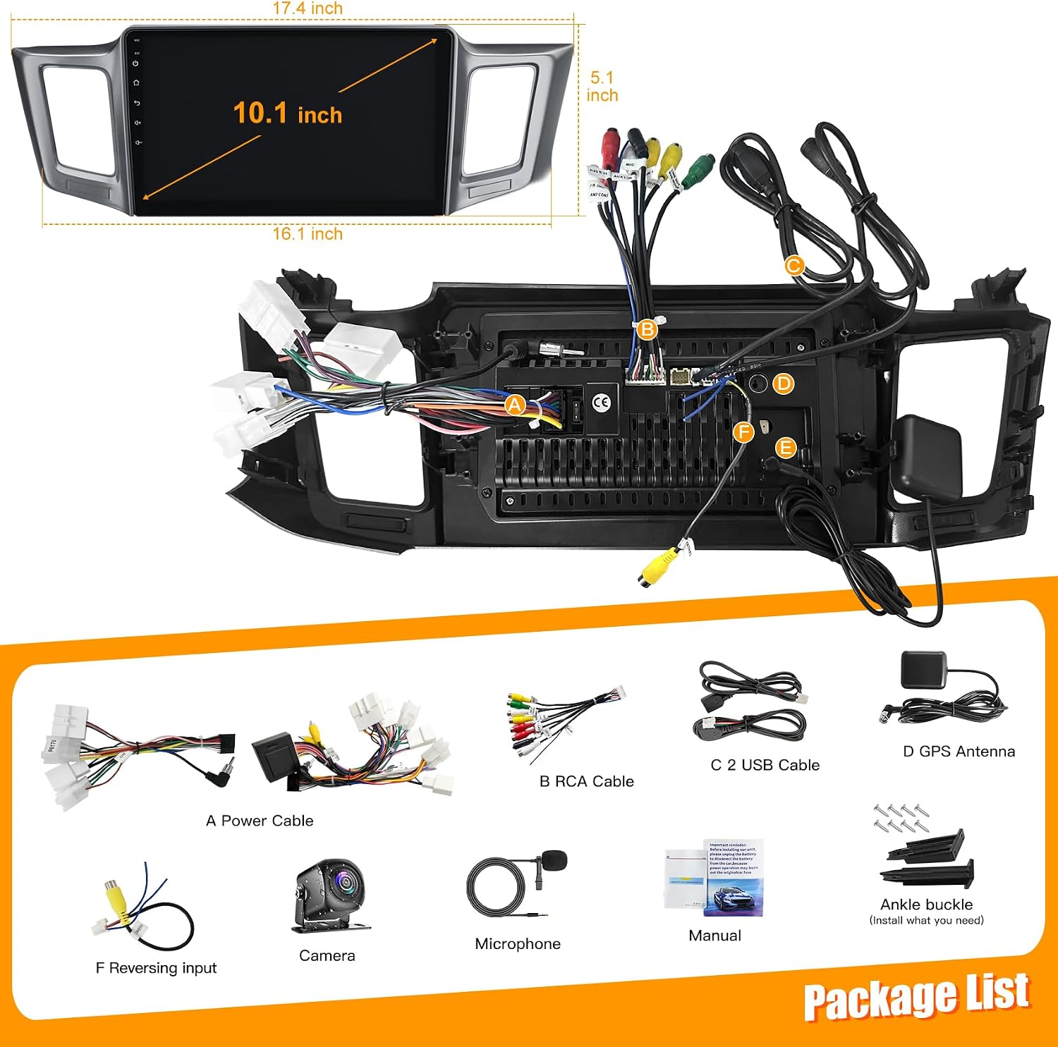 (8Core + 128GB) Car Radio Stereo for Toyota RAV4 2013-2018 | QLED Touch Screen,Wireless Carplay&Android Auto&Mirrolink,GPS& FM Radio,DSP,Bluetooth&Voice Control,Split Screen
