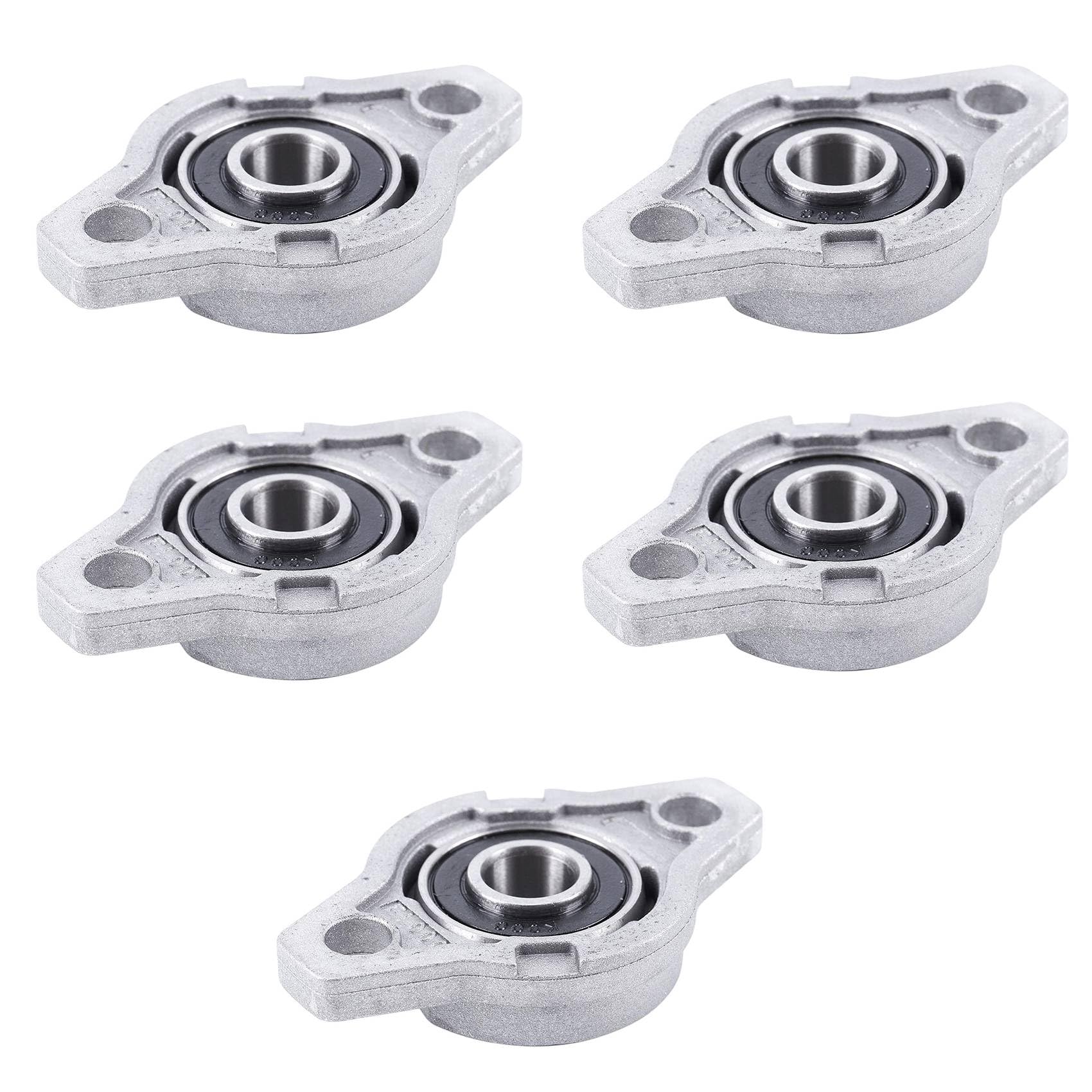 Jnchdghwa Silver 5X Kfl000 Bore Inner 10Mm Flange Ball Mounted Pillow Block Bearings
