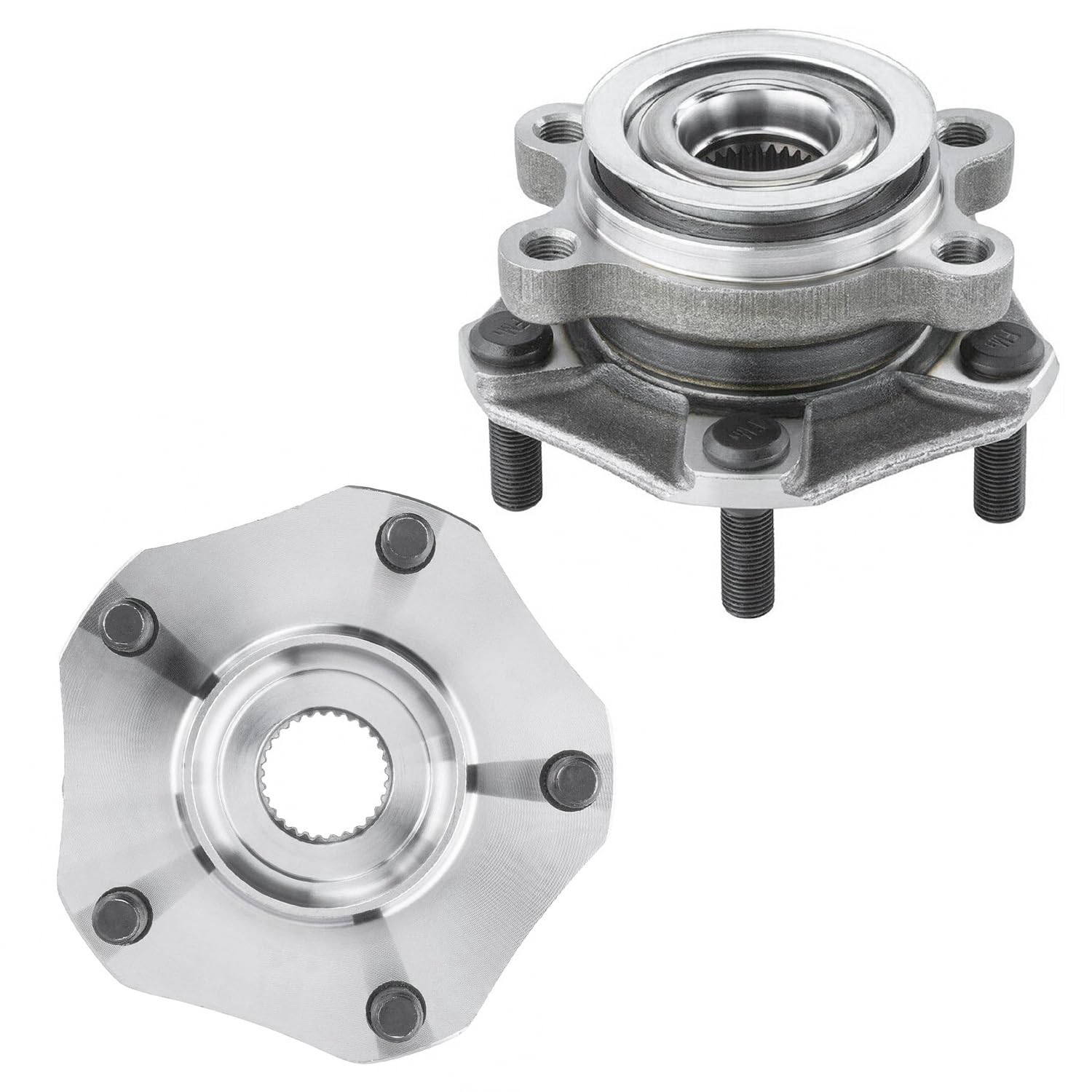 Detroit Axle - FWD Pair Rear Wheel Bearing Hubs Assembly for Nissan NV200 2013-2021, Chevrolet City Express 2015-2018, 5 Lugs Wheel Hub Bearings 512533