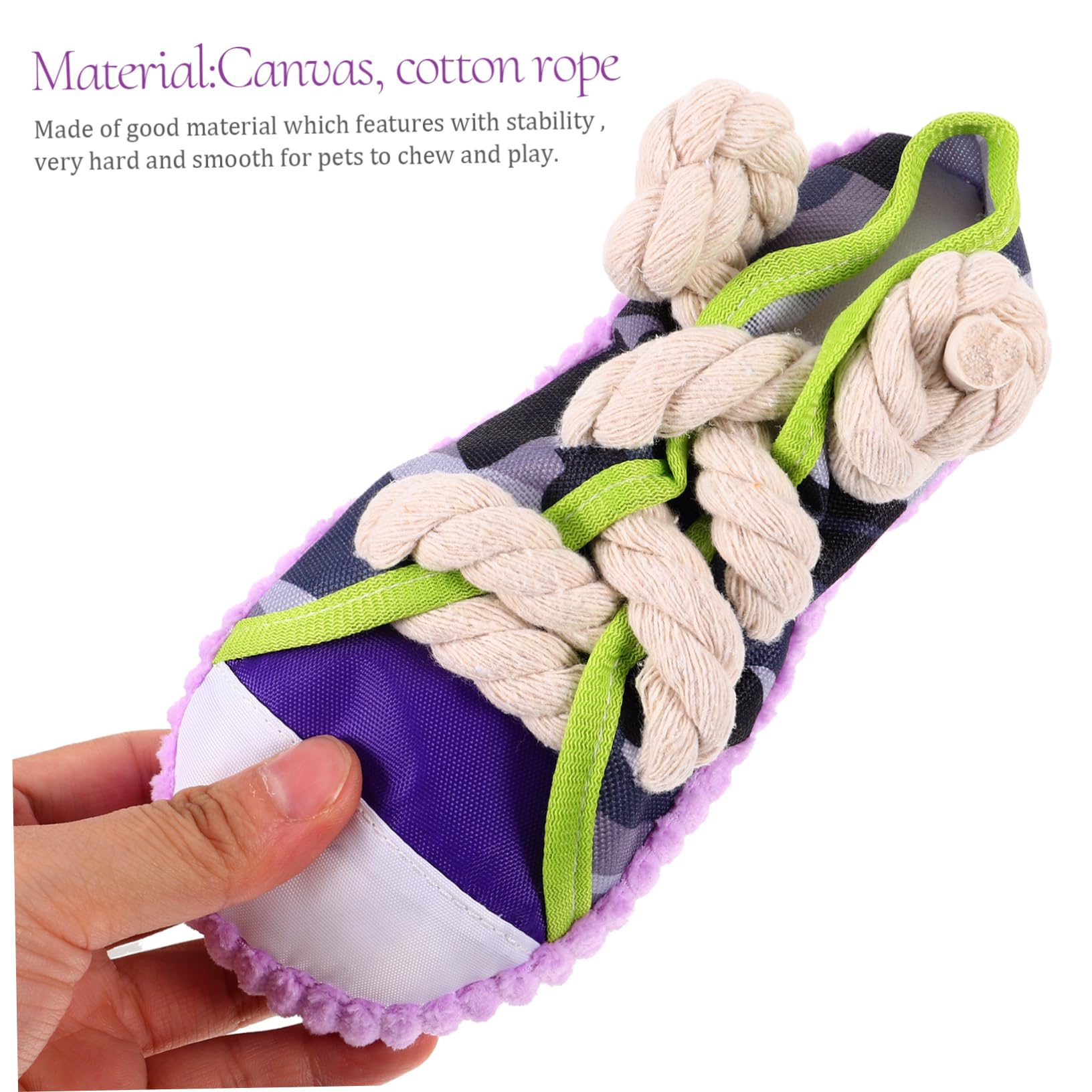 POPETPOP Juguete para Perros Resistente al Mordisco Cuerda de Algodón y Lona, Forma de Zapato Sonido, Adecuado para Cachorros Medianos y Grandes