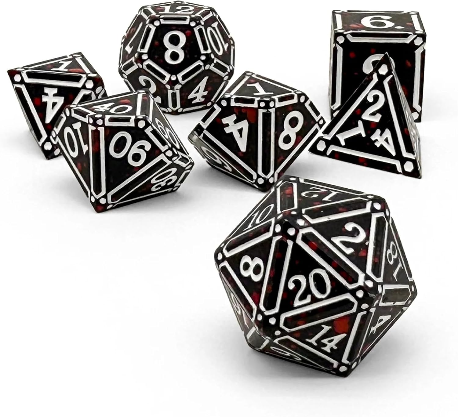 Norse Foundry Ironworks Metal Dice Sets - Hidden in The Shadows - Premium 7-Piece Set for DND and RPG Adventures – Solid Metal Zinc Alloy Construction