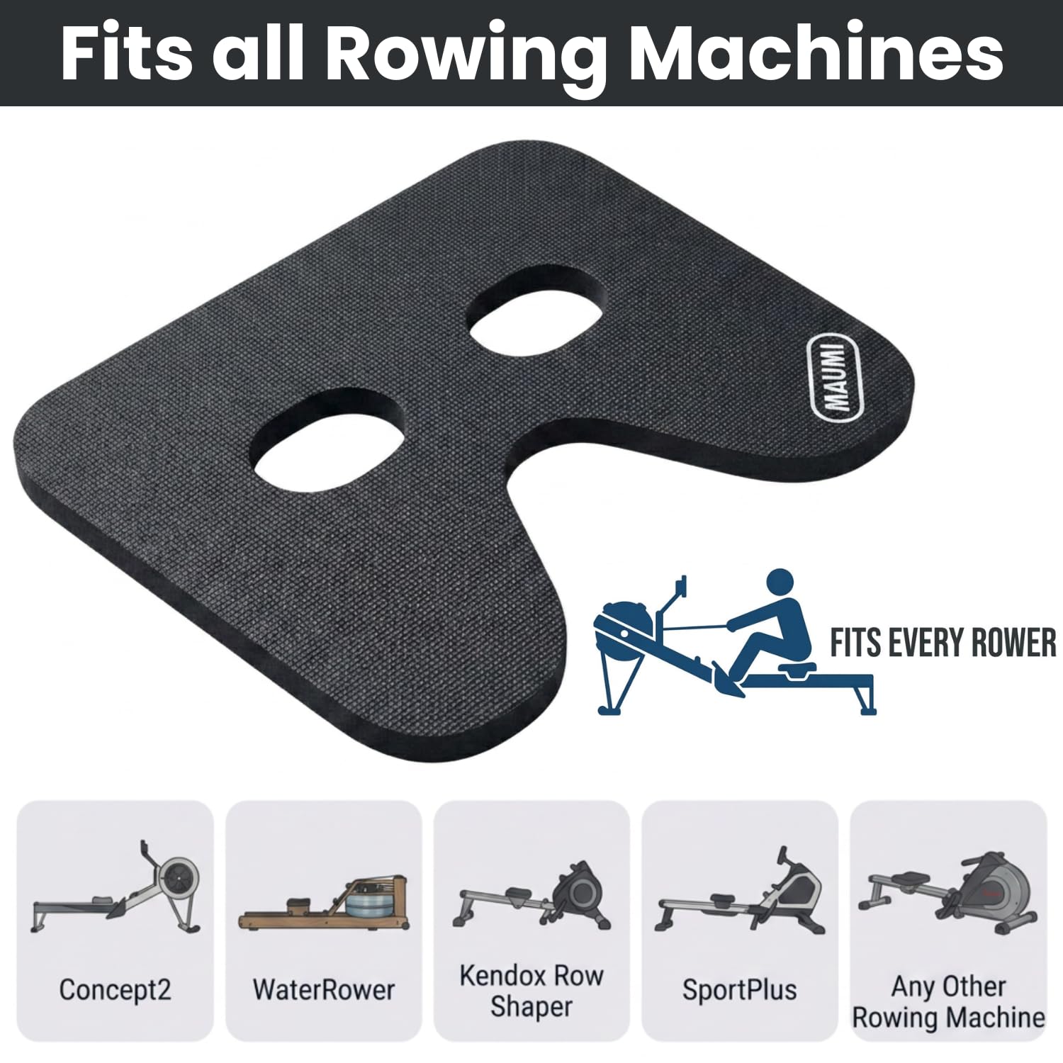 MAUMI Sitzauflage für Concept 2 Rudergerät Model D/E – Ergonomisches Sitzkissen für Waterrower, Kendox Row Shaper & Rudergeräte – Komfortpolster für Rudermaschine & Fitnessgeräte Zuhause