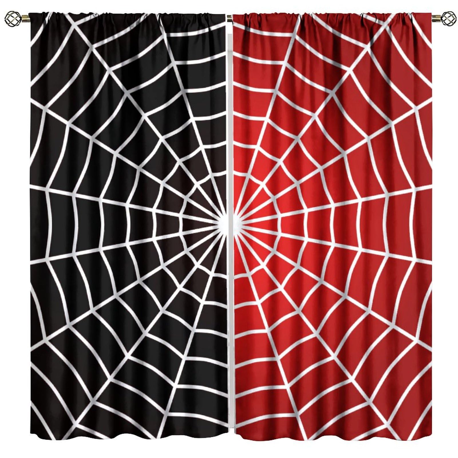 XBDDZSW Super Hero Spider Web Boys Black Red Window Curtains for Teen Room Bedroom Playroom Home Decor Drapes 2 Panel Sets,84x84 Inch Blackout Style-6