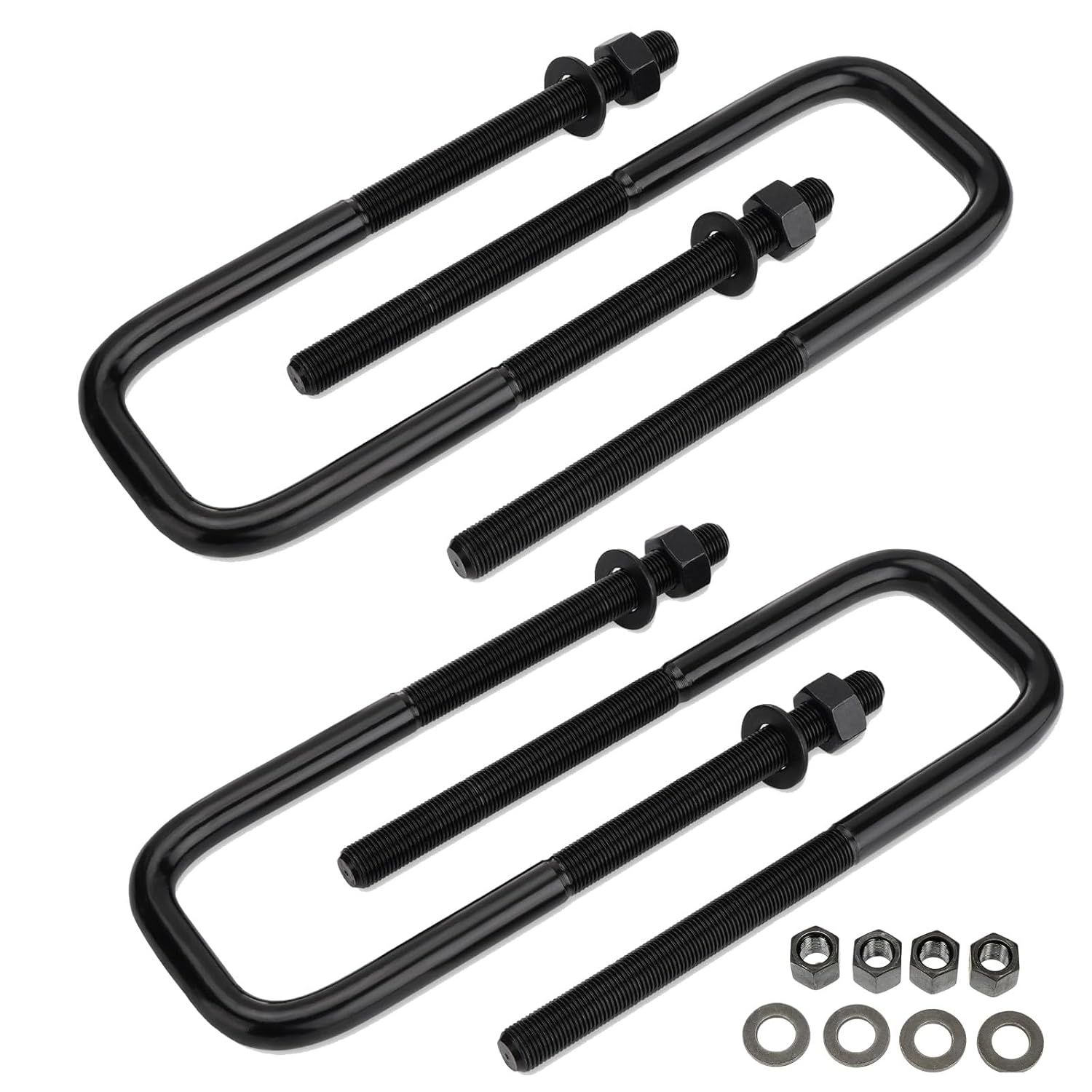 4PCS Square U-Bolts 2.5" Wide Suspension Leaf Springs 7.75" Long Extended Axle Square Bend U-Bolts with Hardware