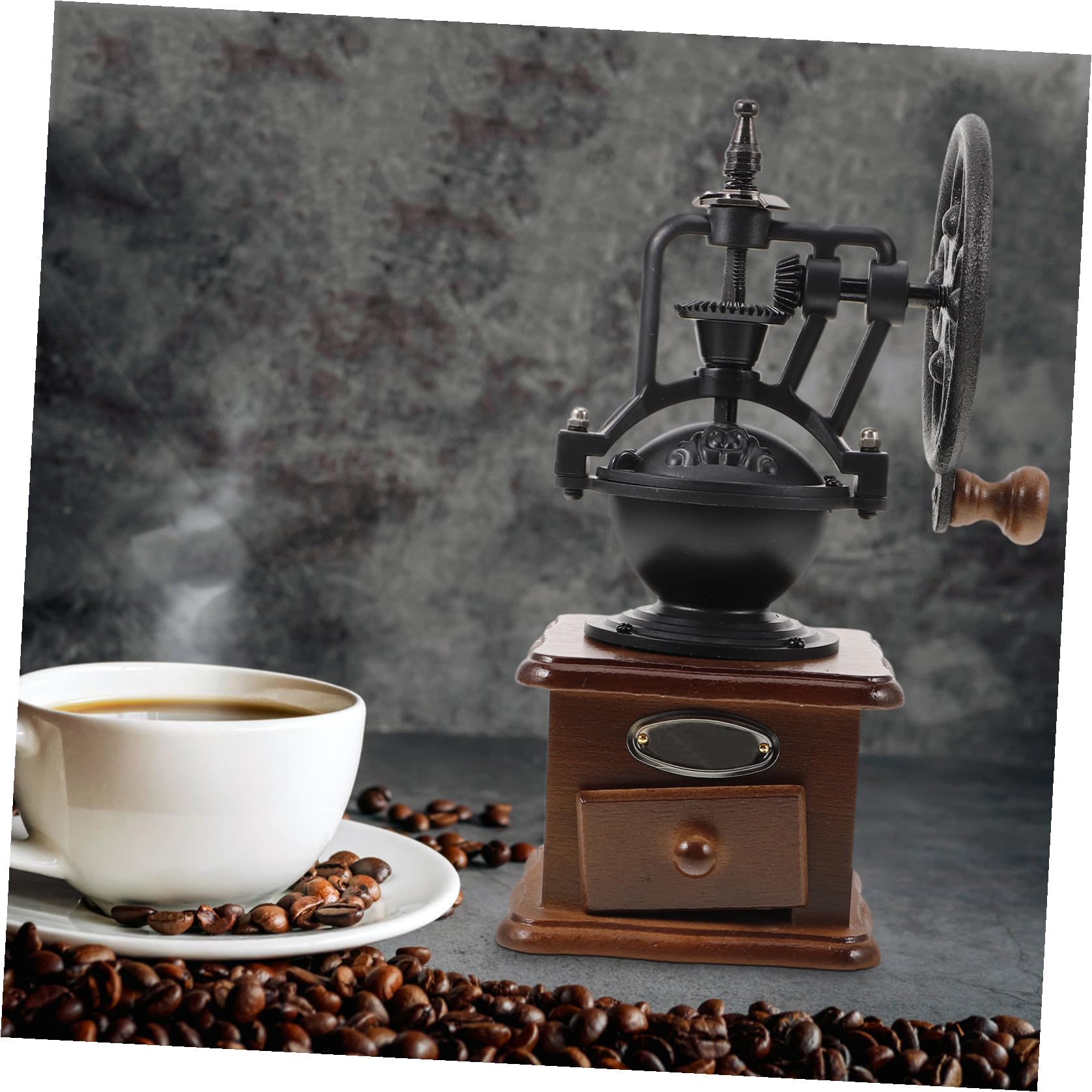 Cabilock Holzkaffeebohnenmühle Handbetrieben für Kaffeebohnen Mahlen von Gewürzen für Reisen und Camping