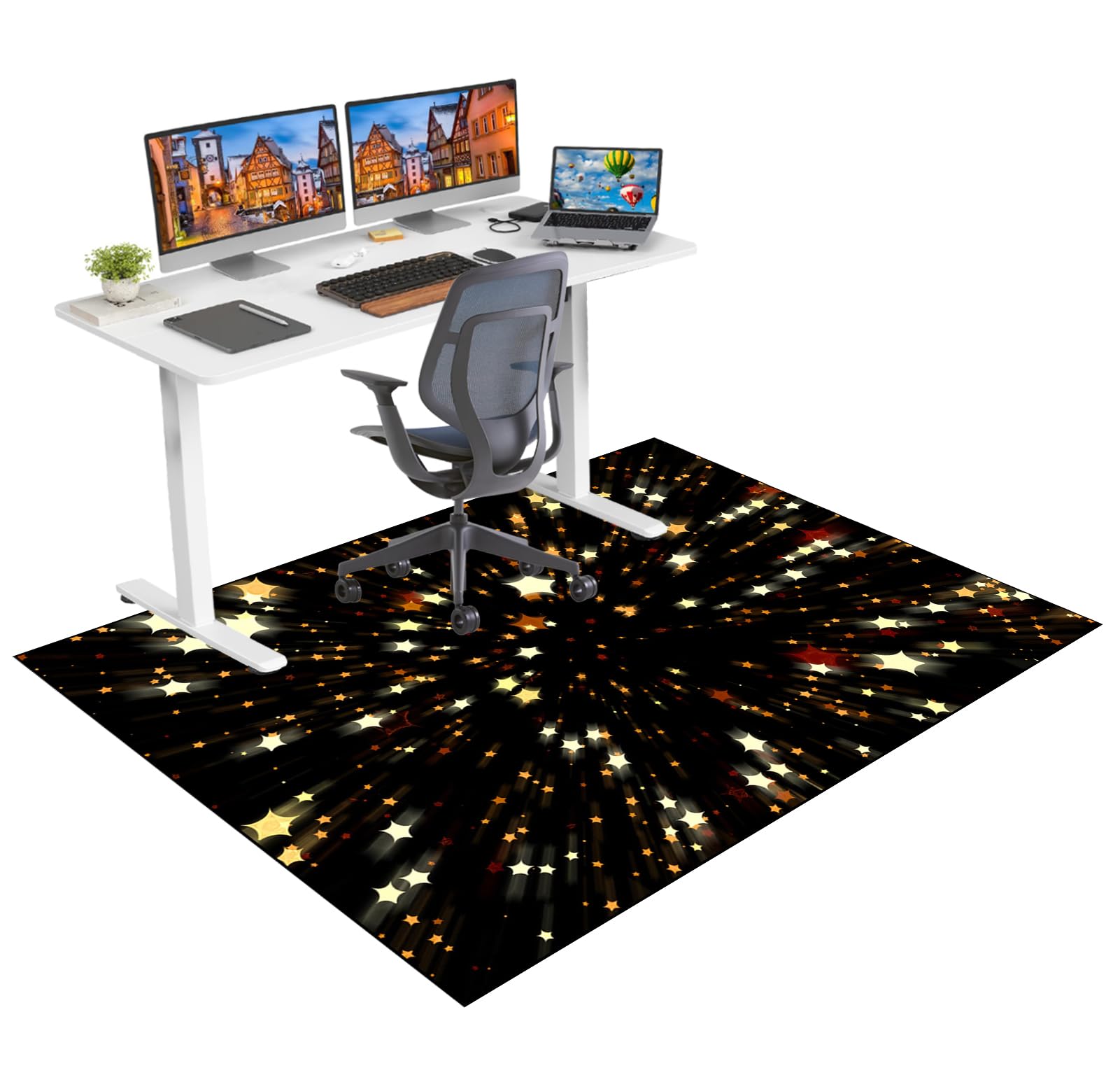 Tappeto Gaming pavimento, Tappetino Salvapavimento Antiscivolo, Tappeto per Sedia Ufficio per per Pavimenti in Legno Duro, Tappetini di Protezione per Pavimento per Parquet e Laminato 100 x 120 cm
