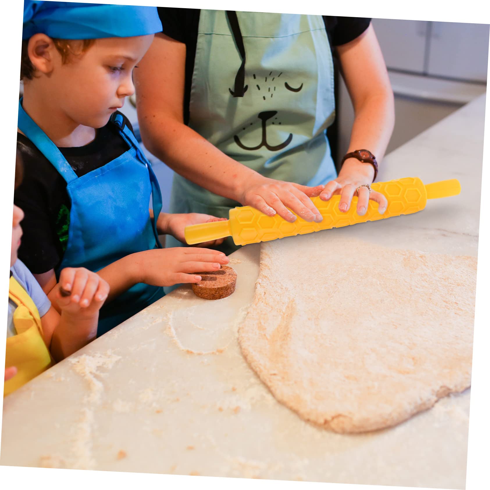 Rodillo de Repostería Creativo de Plástico 4 Piezas Relieve para Elaboración de Pasteles y Resultados Uniformes, Ligero y Fácil de Usar Color Aleatorio