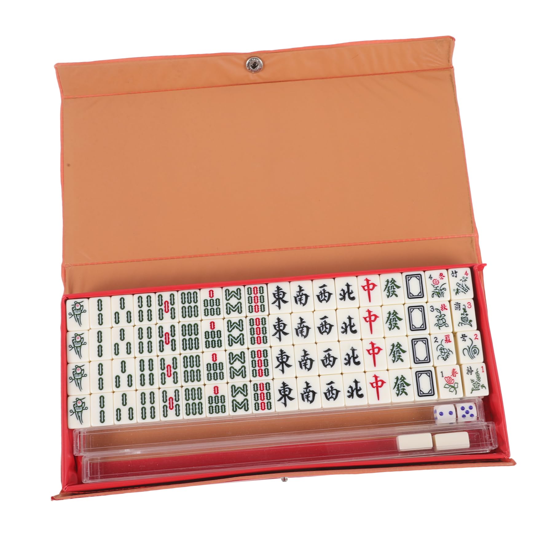 Reise Kleiner Mahjong Satz aus Melamin, 1 Satz, Kompakt | Klare Drucktechnik, Leicht zu Tragen, Komplett Ausgestattet, für Zuhause und Feiern, Kreative Ausführung