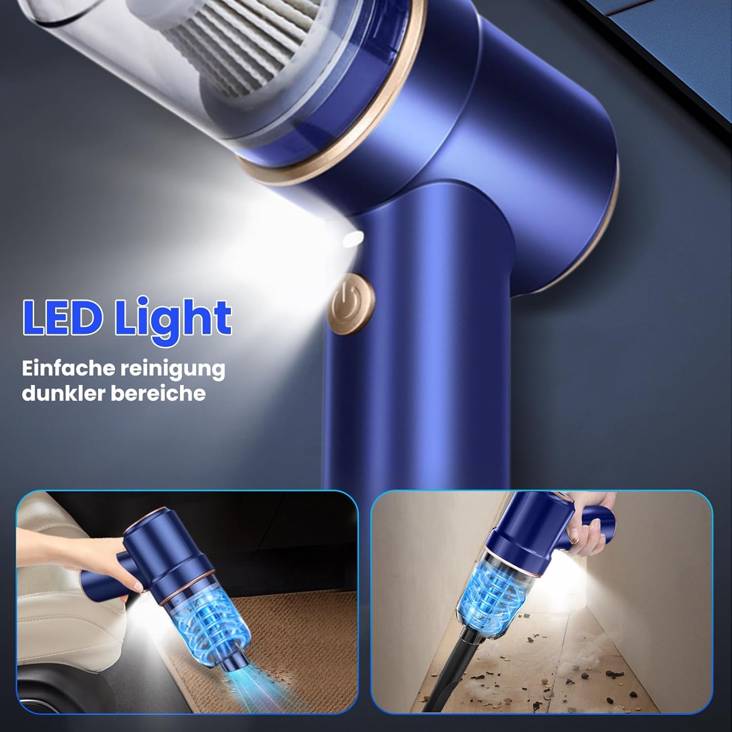 Accessori Auto Mini Aspirateur Main 15000PA Sans Fil, LED