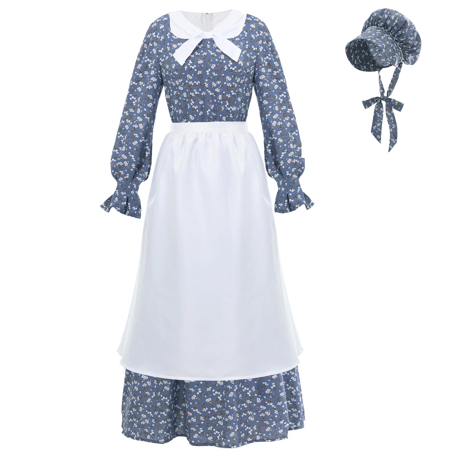 NSPSTT Prairie Dress Women Pioneer Dress Colonial Costume Women Amish Old Fashioned Floral Dresses