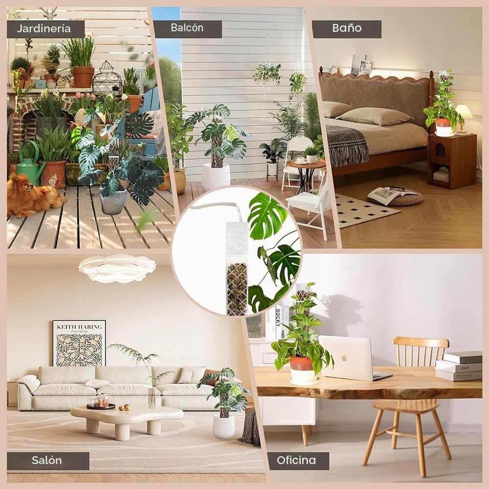 Moss Pole,6 Piezas Tutores para Plantas Trepadoras,Tutor Monstera,6 Tutor Musgo Plastique, 4 Alfileres, 4 Botellas de Goteo, 4 Diafragmas de Reproducción, 100 Bridas,para Hiedra, Monstera, Pothos