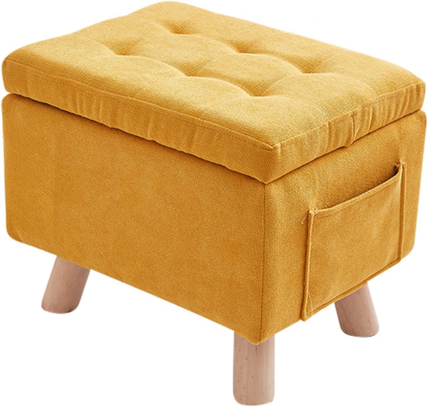 Tabouret de rangement en lin Q&l avec assise coffre rectangulaire pour entrée