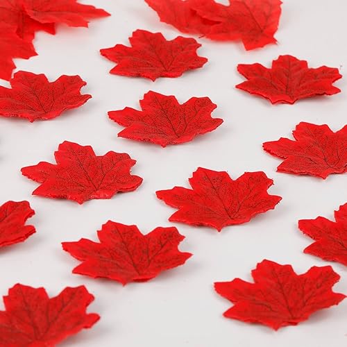 Miniatura 5 de ATFL Hojas de otoño, 1100 hojas de otoño sin olor, hojas de arce artificiales, paletas de manualidades de otoño para bodas, decoraciones de Acción